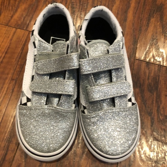 NIB Vans off the wall silver glitter sneakers - Picture 2 of 5